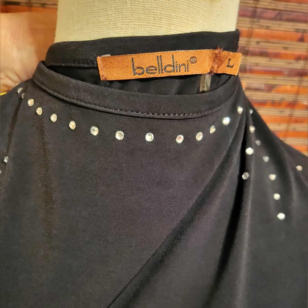 Belldini Black Studded High-Neck Top - Picture 2 of 4